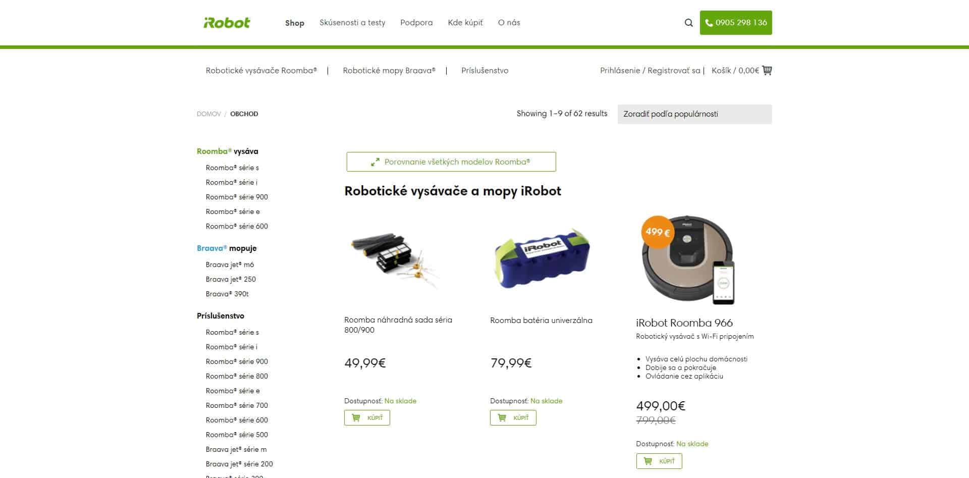 Redizajn eshopu iRobot.sk